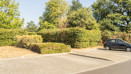Photo of parking spaces with hedges set behind